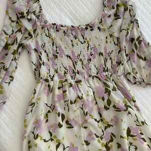 Lost + Wander Floral Smocked Top